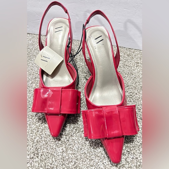 Worthington Women's 9M Vibrant Red Slingback Pumps W/Bow Accent NWT - Picture 7 of 11